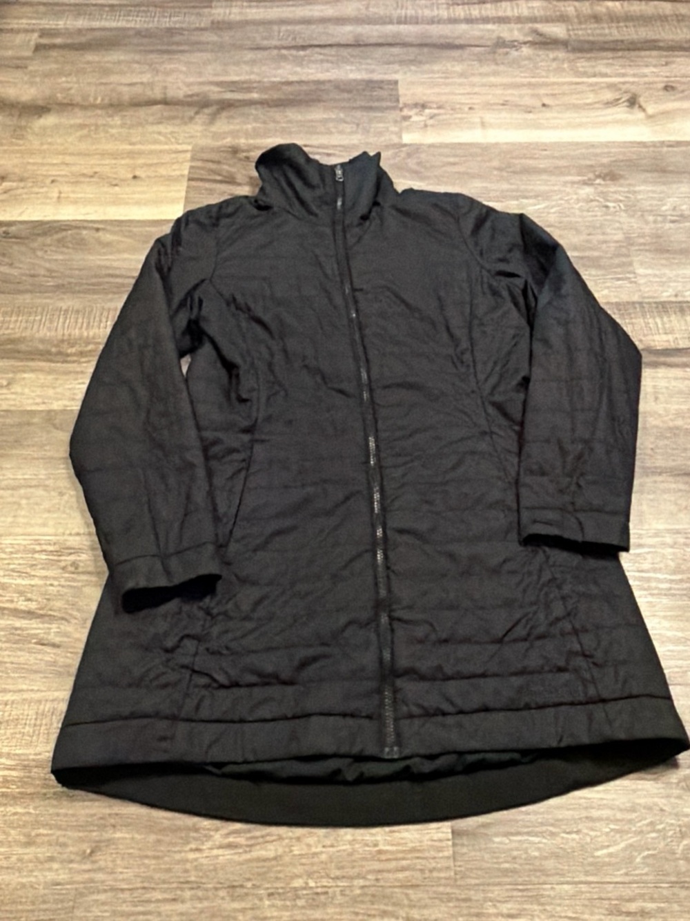 Marmot Women’s Black Quilted Long Zip Front Coat